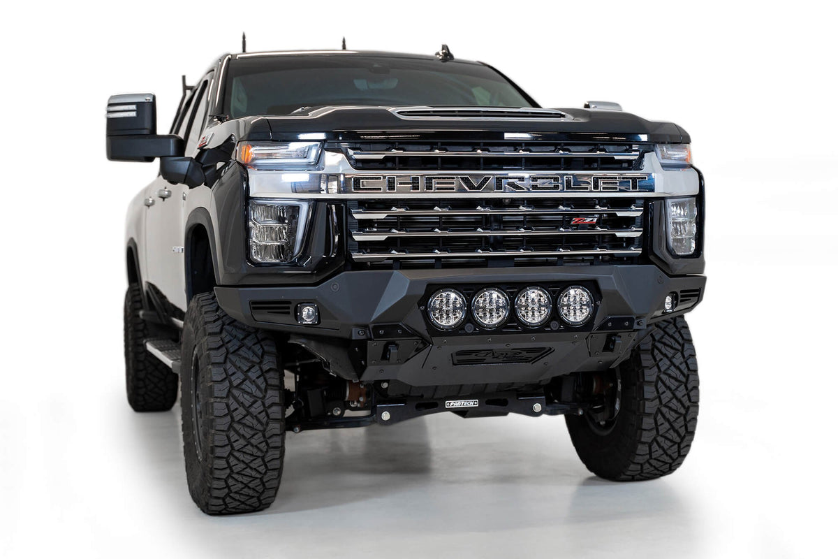 2020-2023 Chevrolet Silverado 2500/3500 Bomber Front Bumper Mounts for 4 rigid 360 6 Inch round lights - Addictive Desert Designs F270014110103 - view 2