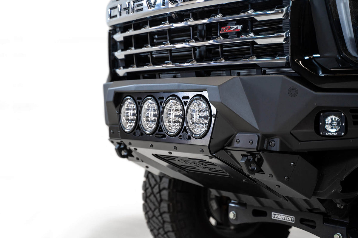2020-2023 Chevrolet Silverado 2500/3500 Bomber Front Bumper Mounts for 4 rigid 360 6 Inch round lights - Addictive Desert Designs F270014110103 - view 4