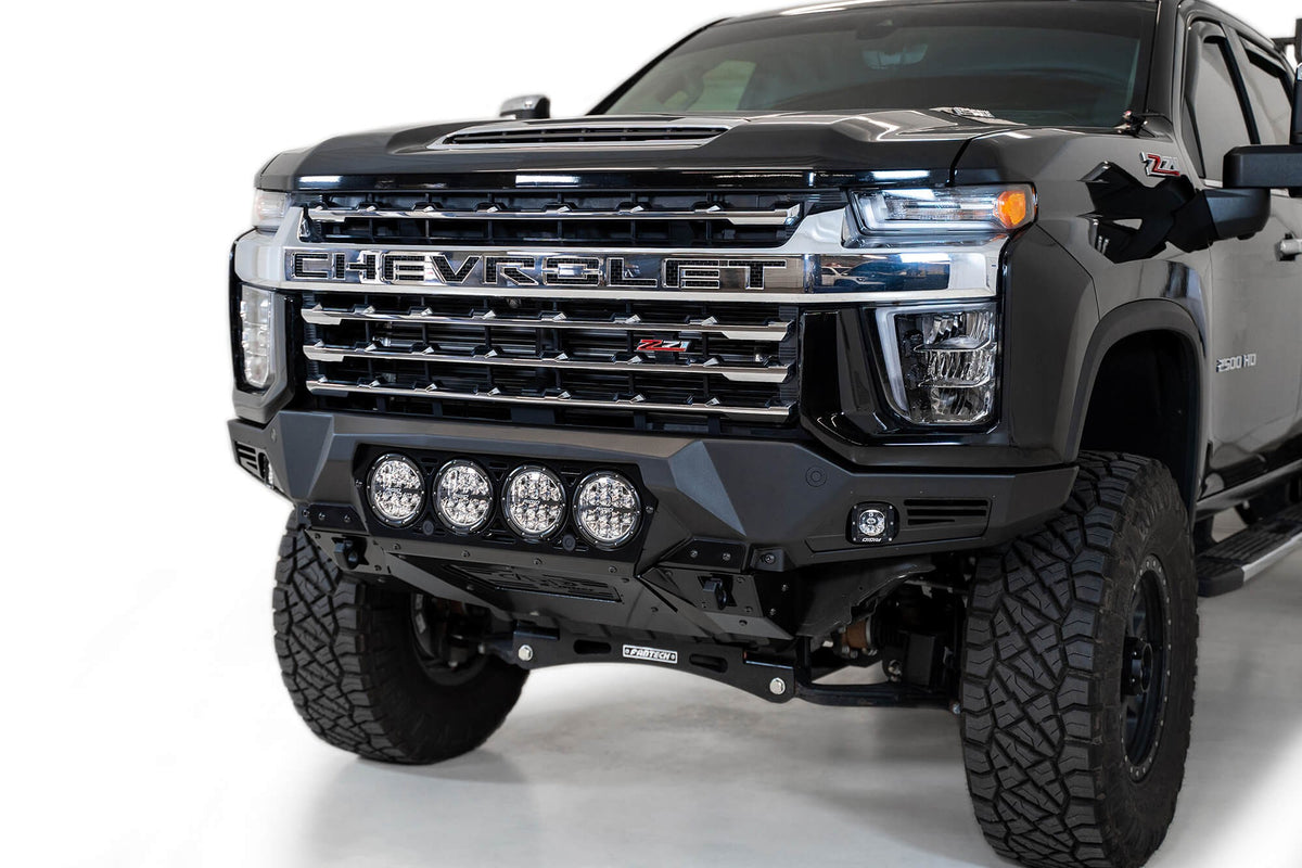 2020-2023 Chevrolet Silverado 2500/3500 Bomber Front Bumper Mounts for 4 rigid 360 6 Inch round lights - Addictive Desert Designs F270014110103 - view 9
