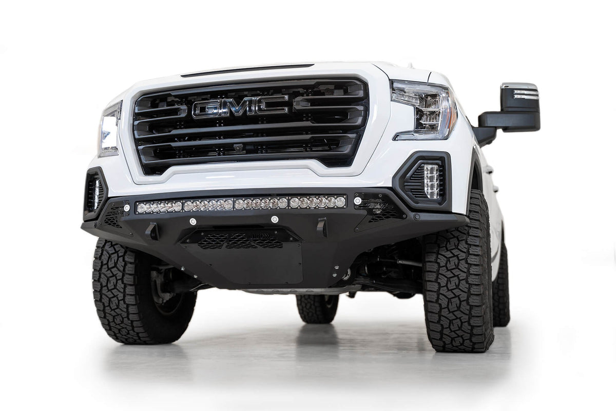 2019-2022 GMC Sierra 1500 Stealth Fighter Front Bumper Universal mounts for up to 10 cube lights or a 40 Inch light bar - Addictive Desert Designs F471763030103 - view 2