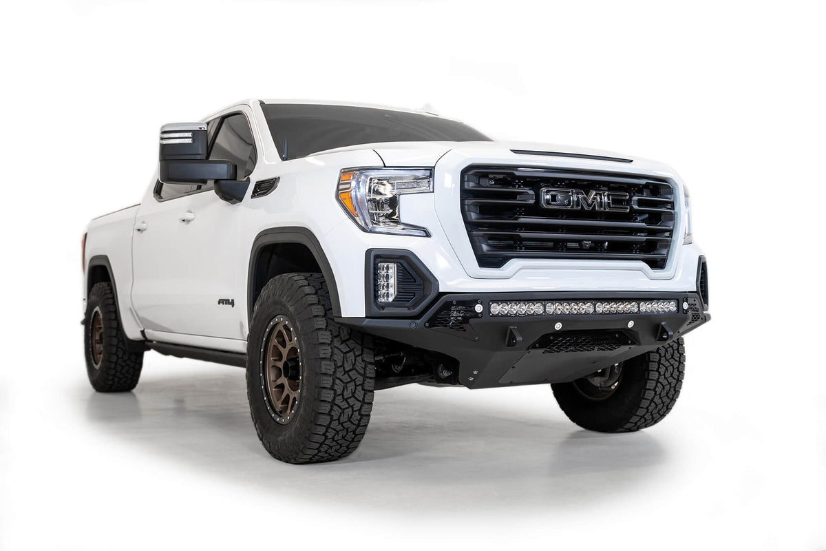 2019-2022 GMC Sierra 1500 Stealth Fighter Front Bumper Universal mounts for up to 10 cube lights or a 40 Inch light bar - Addictive Desert Designs F471763030103 - view 3