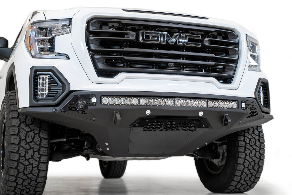 2019-2022 GMC Sierra 1500 Stealth Fighter Front Bumper Universal mounts for up to 10 cube lights or a 40 Inch light bar - Addictive Desert Designs F471763030103 - view 4