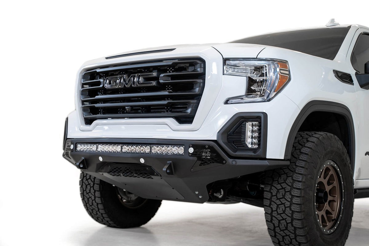 2019-2022 GMC Sierra 1500 Stealth Fighter Front Bumper Universal mounts for up to 10 cube lights or a 40 Inch light bar - Addictive Desert Designs F471763030103 - view 8