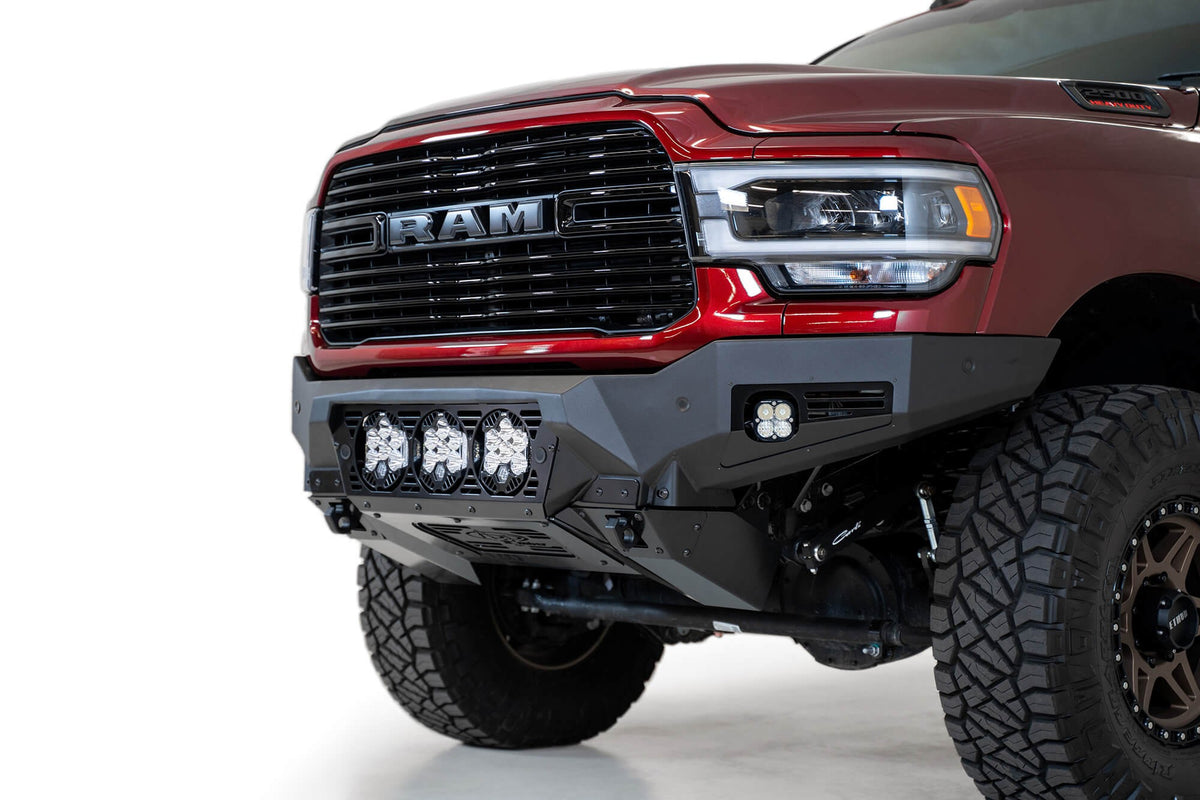 2019-2025 RAM 2500 3500 Bomber Front Bumper Mounts for three Baja Design's LP6 round lights - Addictive Desert Designs F560014100103 - view 4