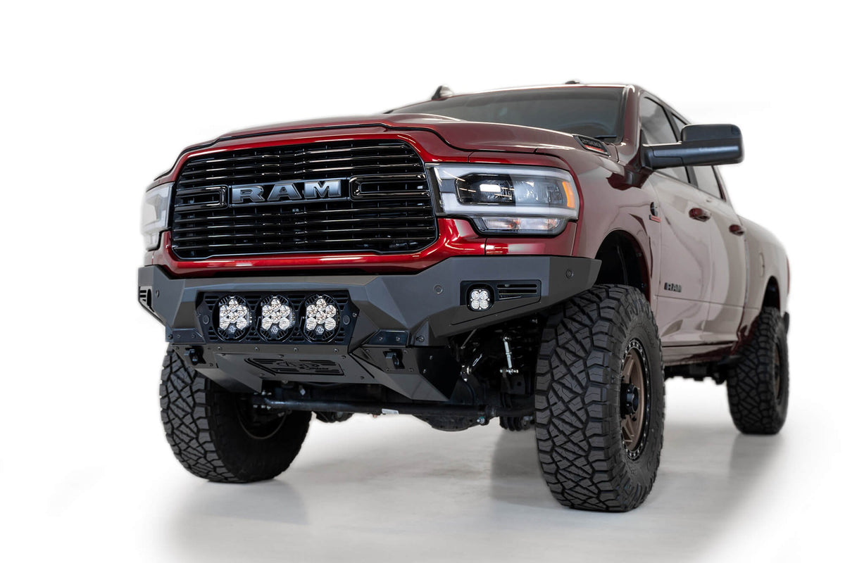 2019-2025 RAM 2500 3500 Bomber Front Bumper Mounts for three Baja Design's LP6 round lights - Addictive Desert Designs F560014100103 - view 6