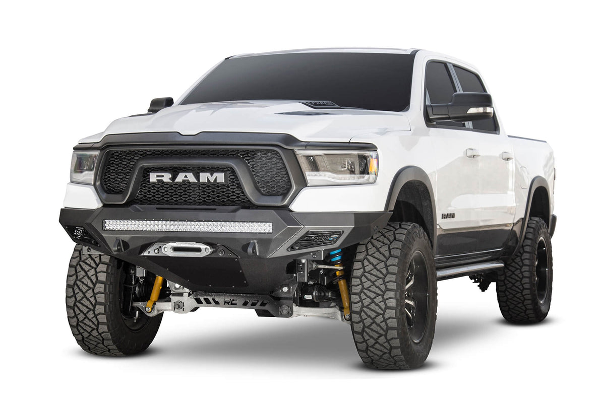 2019-2024 RAM Rebel 1500 Stealth Fighter Front Bumper With Winch Mount - Addictive Desert Designs F611422770103 - view 4