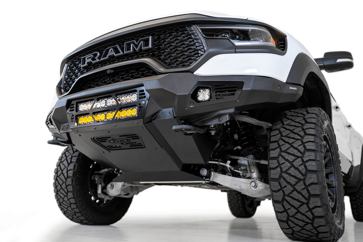 2021-2024 RAM 1500 TRX Bomber Front Bumper Mounts for two 20 Inch light bars - Addictive Desert Designs F620012140103 - view 3