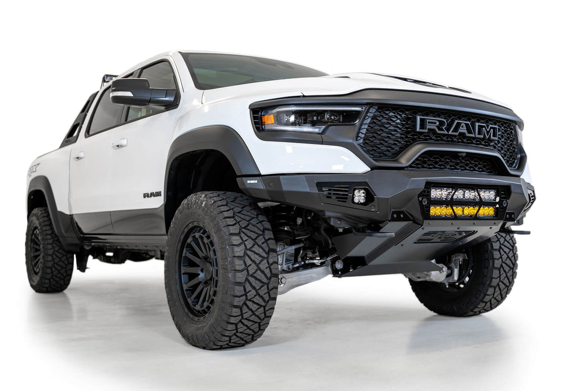 2021-2024 RAM 1500 TRX Bomber Front Bumper Mounts for two 20 Inch light bars - Addictive Desert Designs F620012140103 - view 7