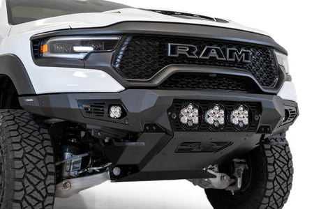 2021-2024 RAM 1500 TRX Bomber Front Bumper Mounts for 3 Baja Designs LP6 round lights - Addictive Desert Designs F620014100103