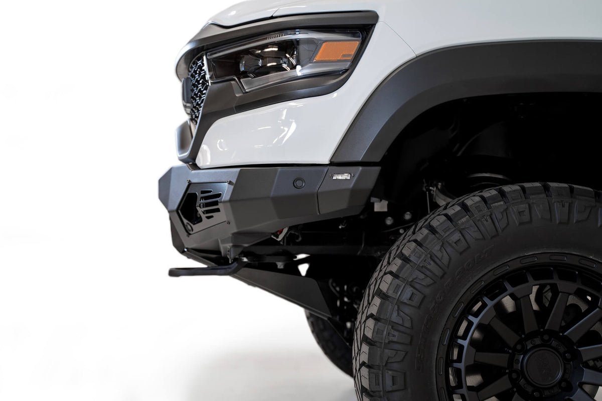 2021-2024 RAM 1500 TRX Bomber Front Bumper Mounts for 3 Baja Designs LP6 round lights - Addictive Desert Designs F620014100103 - view 4