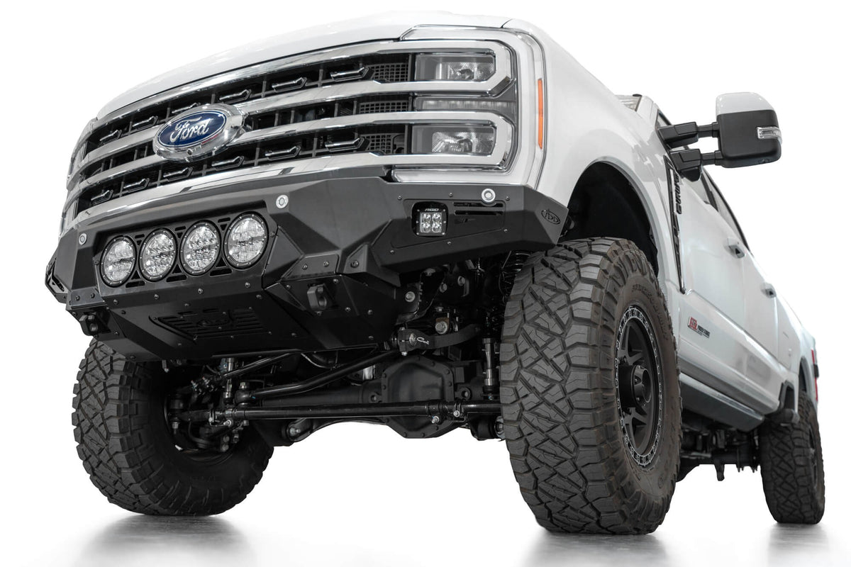 2023-2026 Ford Super Duty F-250 F-350 Bomber Front Bumper Recessed Mounts for 4 Rigid 360 Lights in Center - Addictive Desert Designs F810014110103 - view 10
