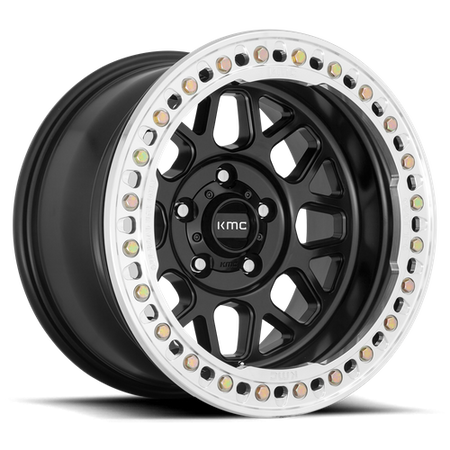 KMC Grenade Crawl Beadlock 18x9 Satin Black wheel