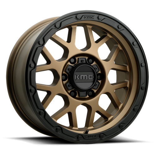 KMC Grenade Off-Road 17x9 Matte Bronze W/ M-Black Lip wheel