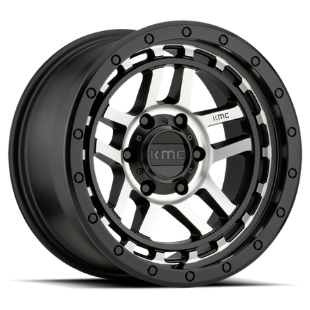 KMC Recon 18x8.5 Satin Black Machined wheel