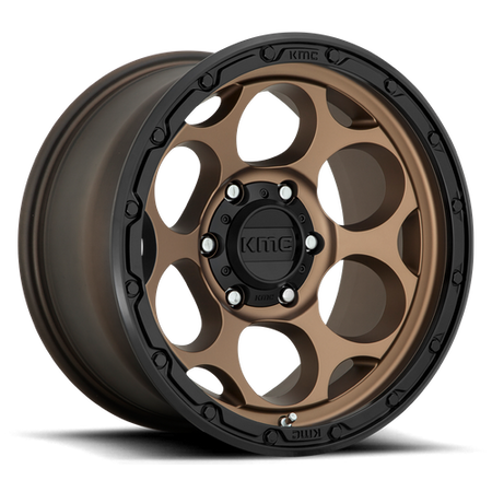 KMC Dirty Harry 17x8.5 Matte Bronze W/ Black Lip wheel