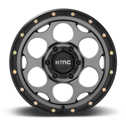 KMC Dirty Harry 20x9 Satin Gray W/ Black Lip wheel