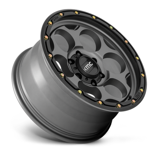KMC Dirty Harry 20x9 Satin Gray W/ Black Lip wheel