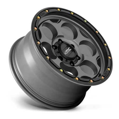 KMC Dirty Harry 20x9 Satin Gray W/ Black Lip wheel