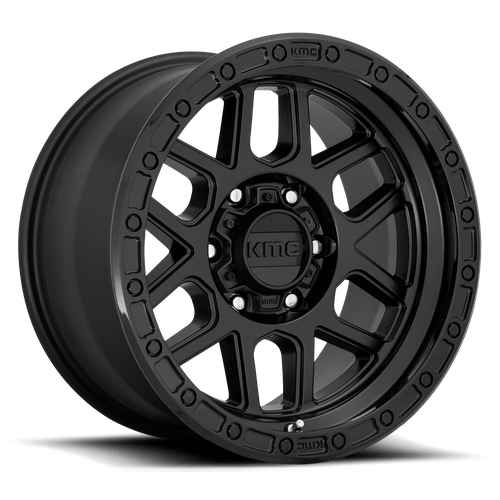 KMC Mesa 18x9 Satin Black W/ Gloss Black Lip wheel