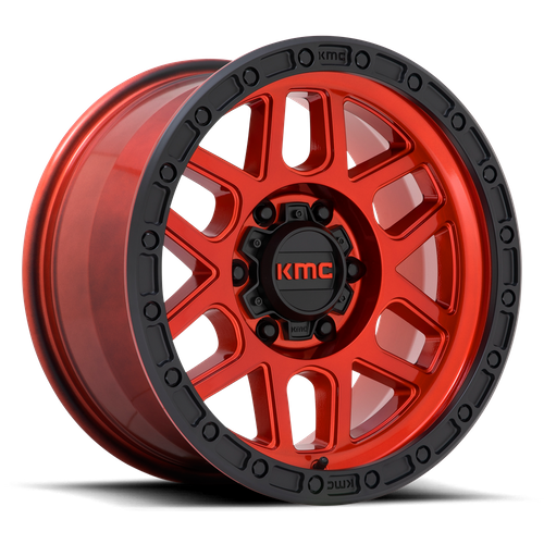 KMC Mesa 18x9 Candy Red W/ Black Lip wheel
