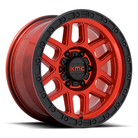 KMC Mesa 20x9 Candy Red W/ Black Lip wheel