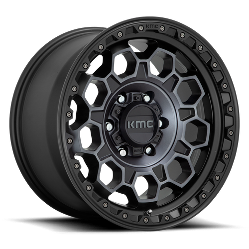 KMC Trek 17x9 Satin Black W/ Gray Tint wheel