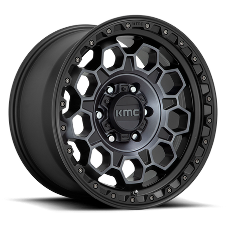 KMC Trek 17x9 Satin Black W/ Gray Tint wheel