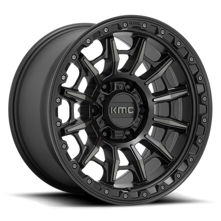 KMC Carnage 17x9 Satin Black W/ Gray Tint wheel