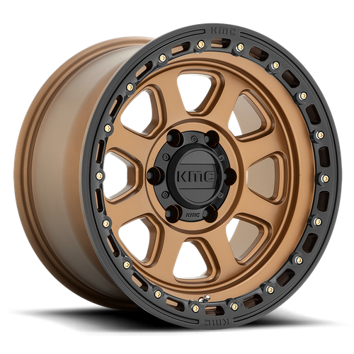 KMC Chase 17x9 Matte Bronze W/ Black Lip wheel