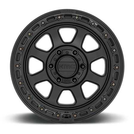 KMC Chase 17x9 Satin Black W/ Gloss Black Lip wheel