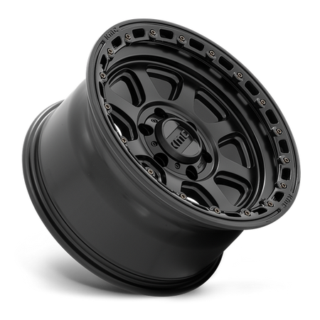 KMC Chase 17x9 Satin Black W/ Gloss Black Lip wheel