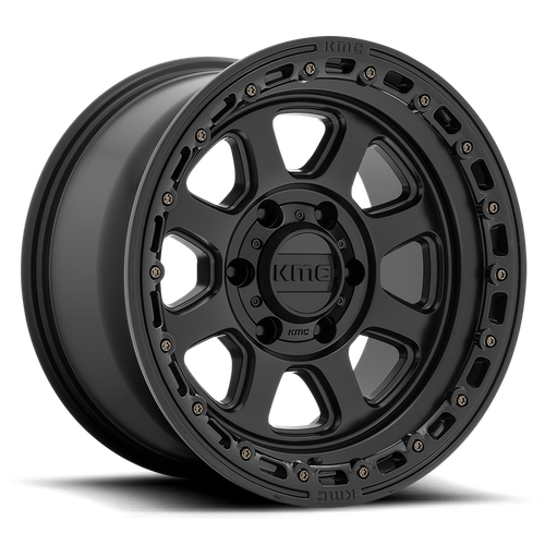 KMC Chase 17x9 Satin Black W/ Gloss Black Lip wheel