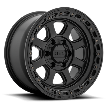 KMC Chase 17x9 Satin Black W/ Gloss Black Lip wheel