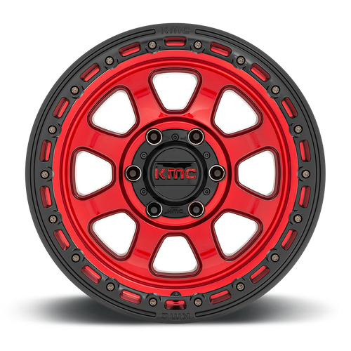 KMC Chase 20x9 Candy Red W/ Black Lip wheel