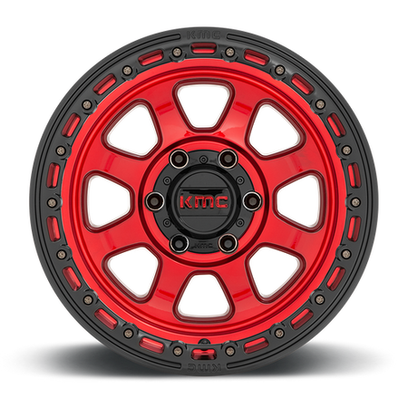 KMC Chase 20x9 Candy Red W/ Black Lip wheel