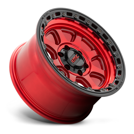 KMC Chase 17x9 Candy Red W/ Black Lip wheel