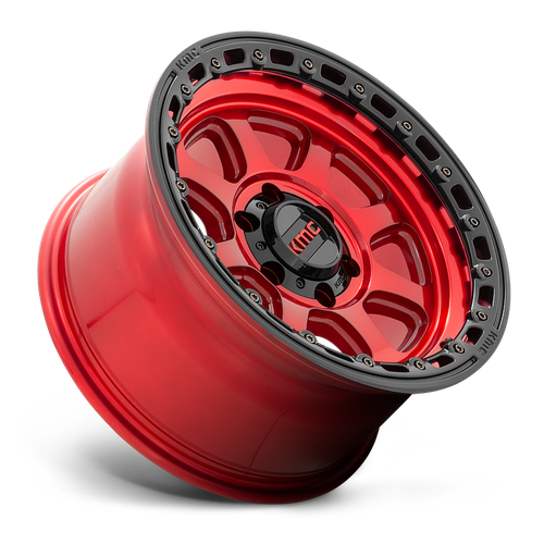 KMC Chase 18x9 Candy Red W/ Black Lip wheel