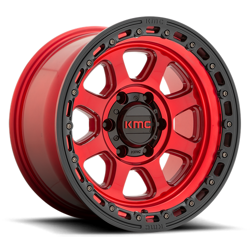 KMC Chase 17x9 Candy Red W/ Black Lip wheel