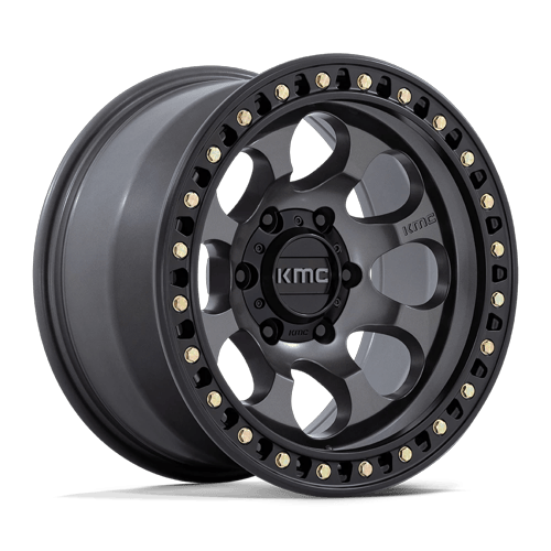 KMC Riot Sbl 18x9 Anthracite W/ Satin Black Lip wheel