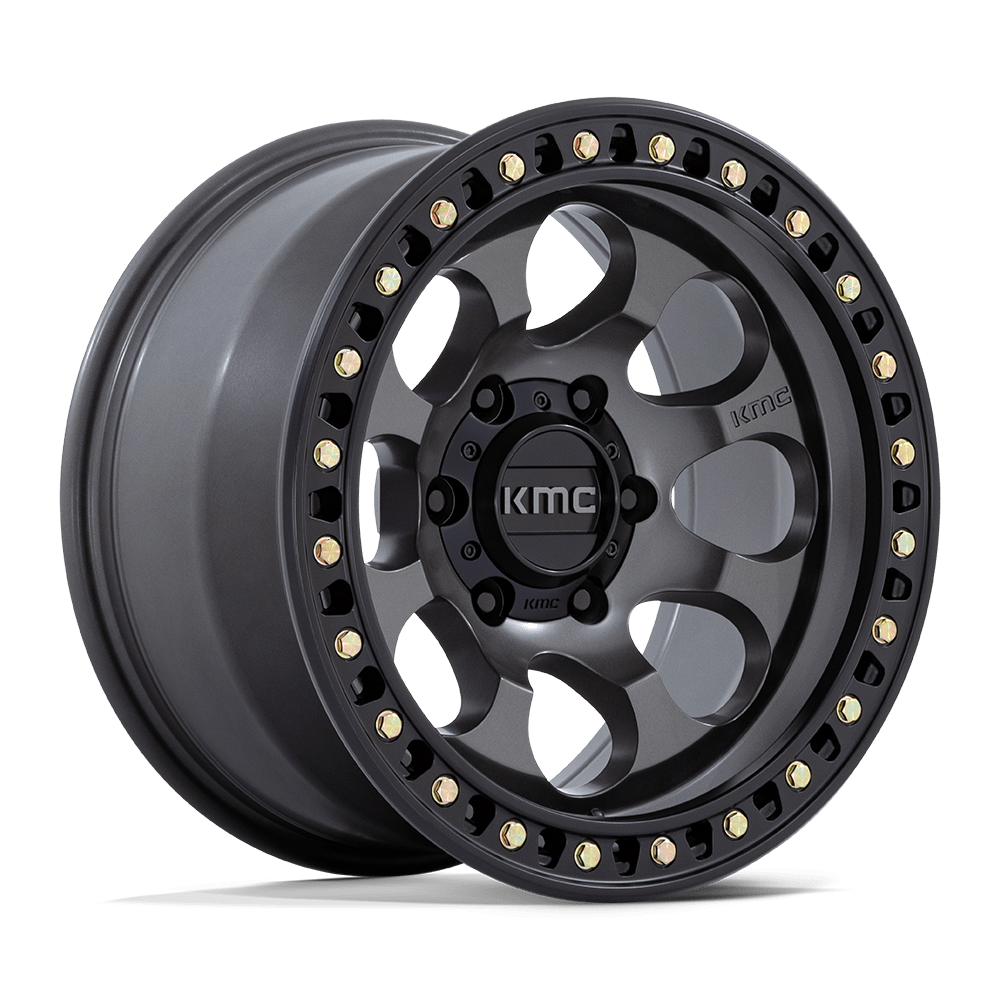 KMC Riot Sbl 18x9 Anthracite W/ Satin Black Lip wheel