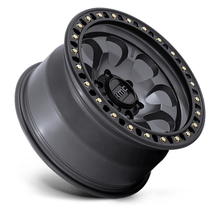 KMC Riot Sbl 18x9 Anthracite W/ Satin Black Lip wheel