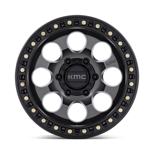 KMC Riot Sbl 18x9 Anthracite W/ Satin Black Lip wheel
