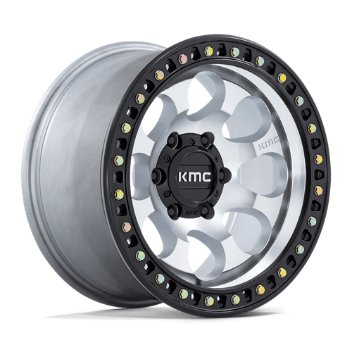 KMC Riot Sbl 17x9 Machined W/ Satin Black Lip wheel