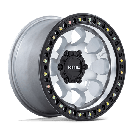 KMC Riot Sbl 17x9 Machined W/ Satin Black Lip wheel