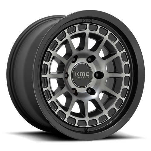KMC Canyon 17x8.5 Satin Black W/ Gray Tint wheel
