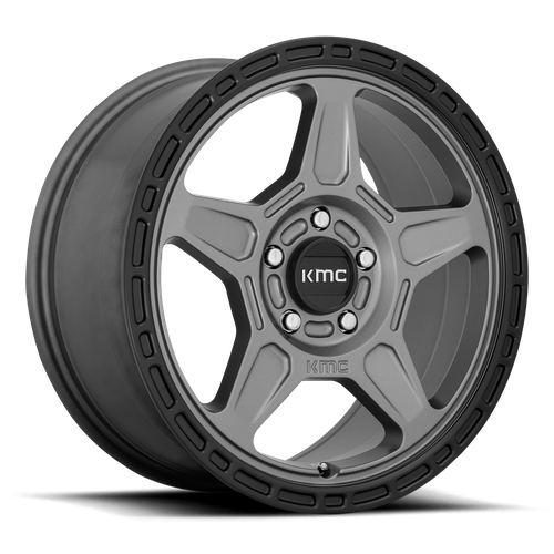 KMC Alpine 16x7 Satin Gray W/ Black Lip wheel