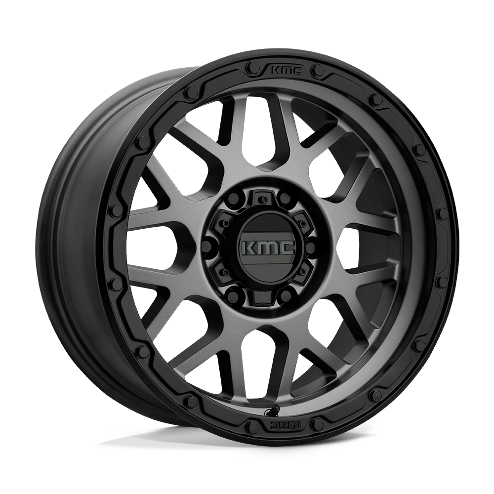 KMC Grenade Off-Road 18x8.5 Matte Gray W/ Matte Black Lip wheel