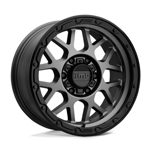 KMC Grenade Off-Road 17x8.5 Matte Gray W/ Matte Black Lip wheel
