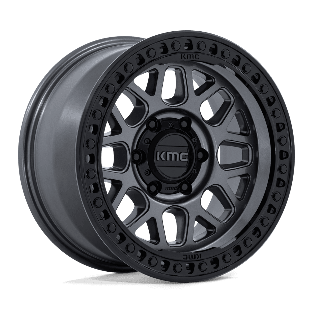 KMC Grs 18x8.5 Gloss Gunmetal W/ Gloss Black wheel