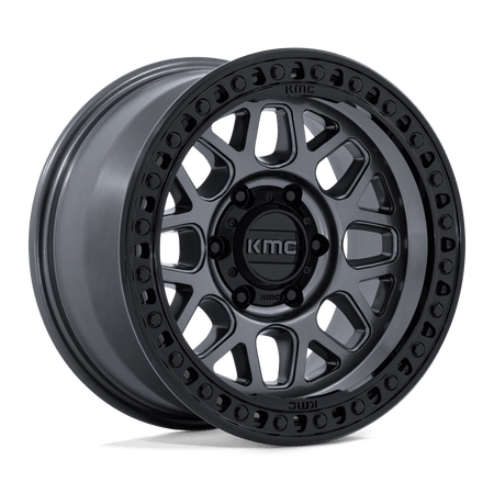 KMC Grs 18x8.5 Gloss Gunmetal W/ Gloss Black wheel